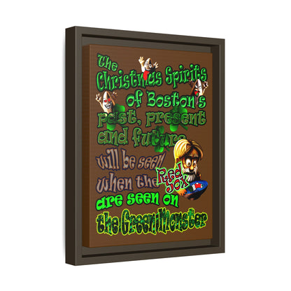 christmas spirits of boston - framed canvas art (brown)