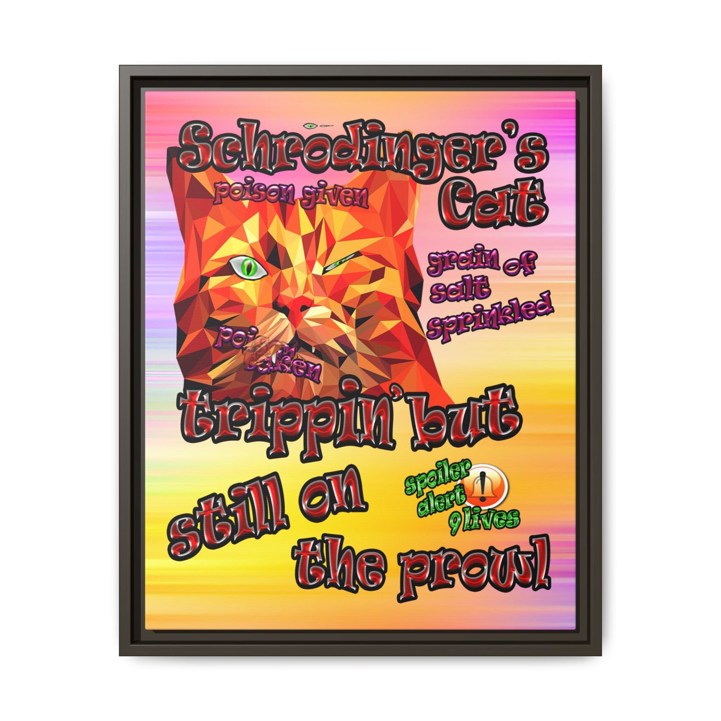 schrodinger's cat - framed canvas art (color blur)