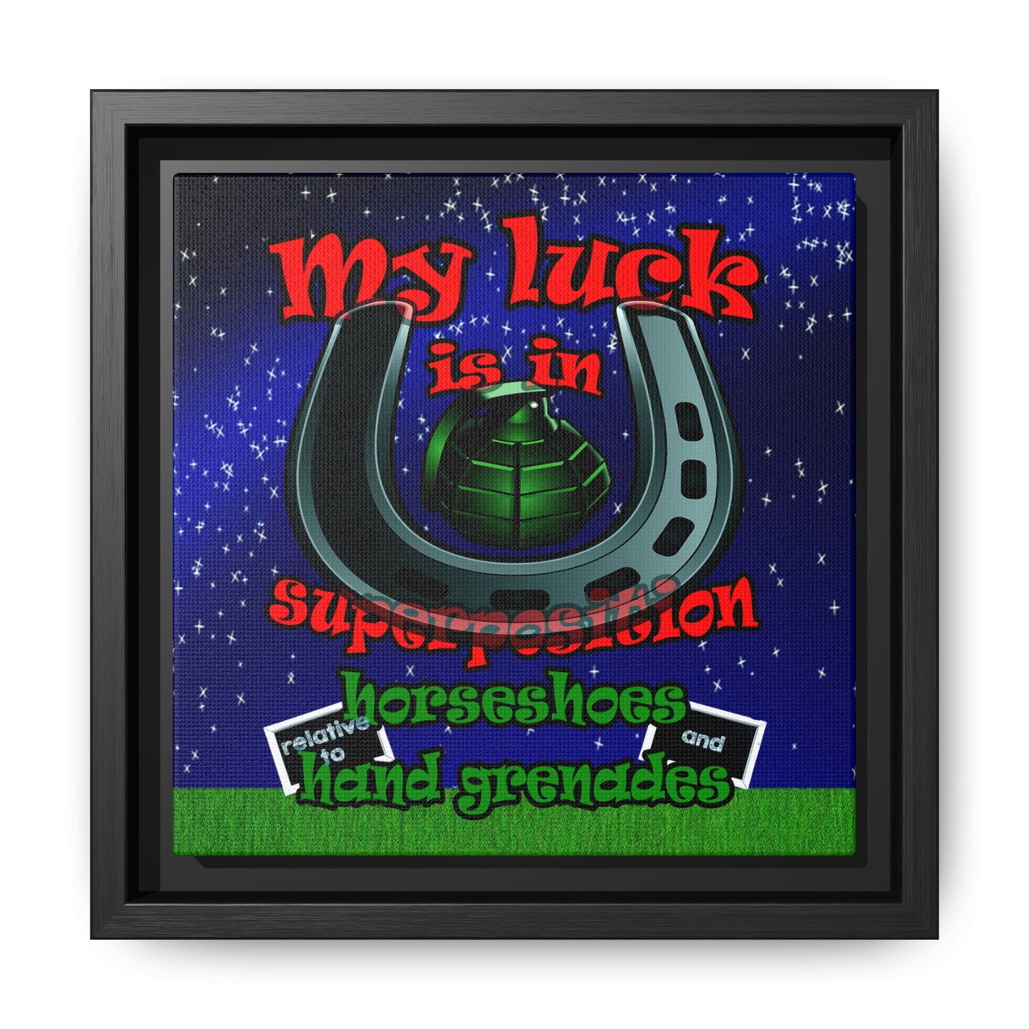 my luck - framed canvas art ('snoops' background)