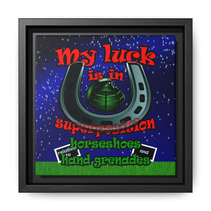 my luck - framed canvas art ('snoops' background)