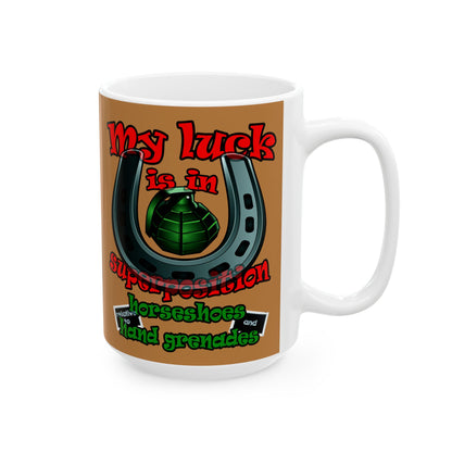 my luck - White Mug (light brown)