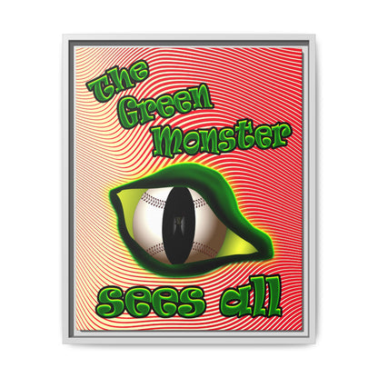 green monster - framed canvas art (yellow-orange wave)