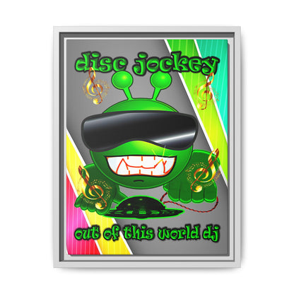 disc jockey - framed canvas art (rainbow split)