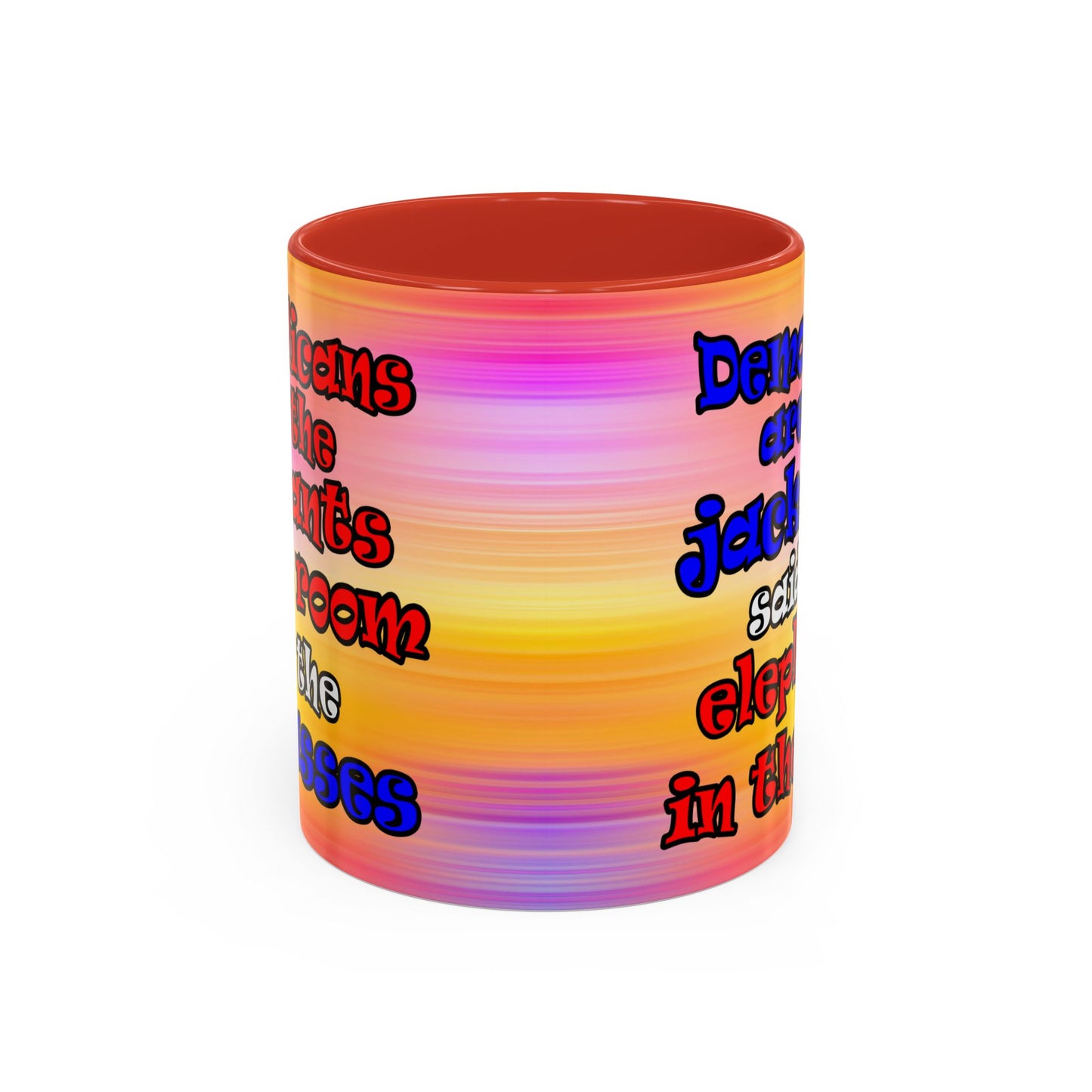 donkeys and elephants - Accent Mug (color blur)