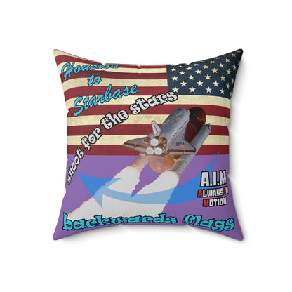 shoot for the stars - Spun Polyester Square Pillow - (light purple)