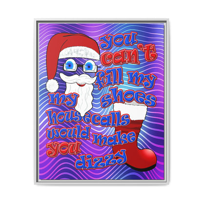 santa's shoes - framed canvas art (purple wave)