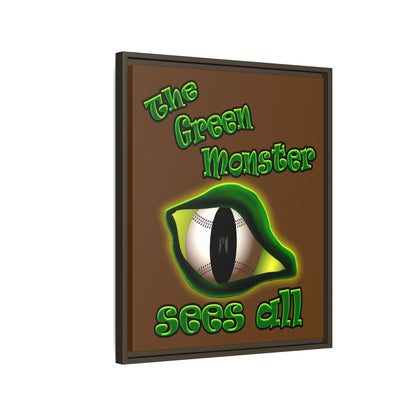 green monster - framed canvas art (brown)
