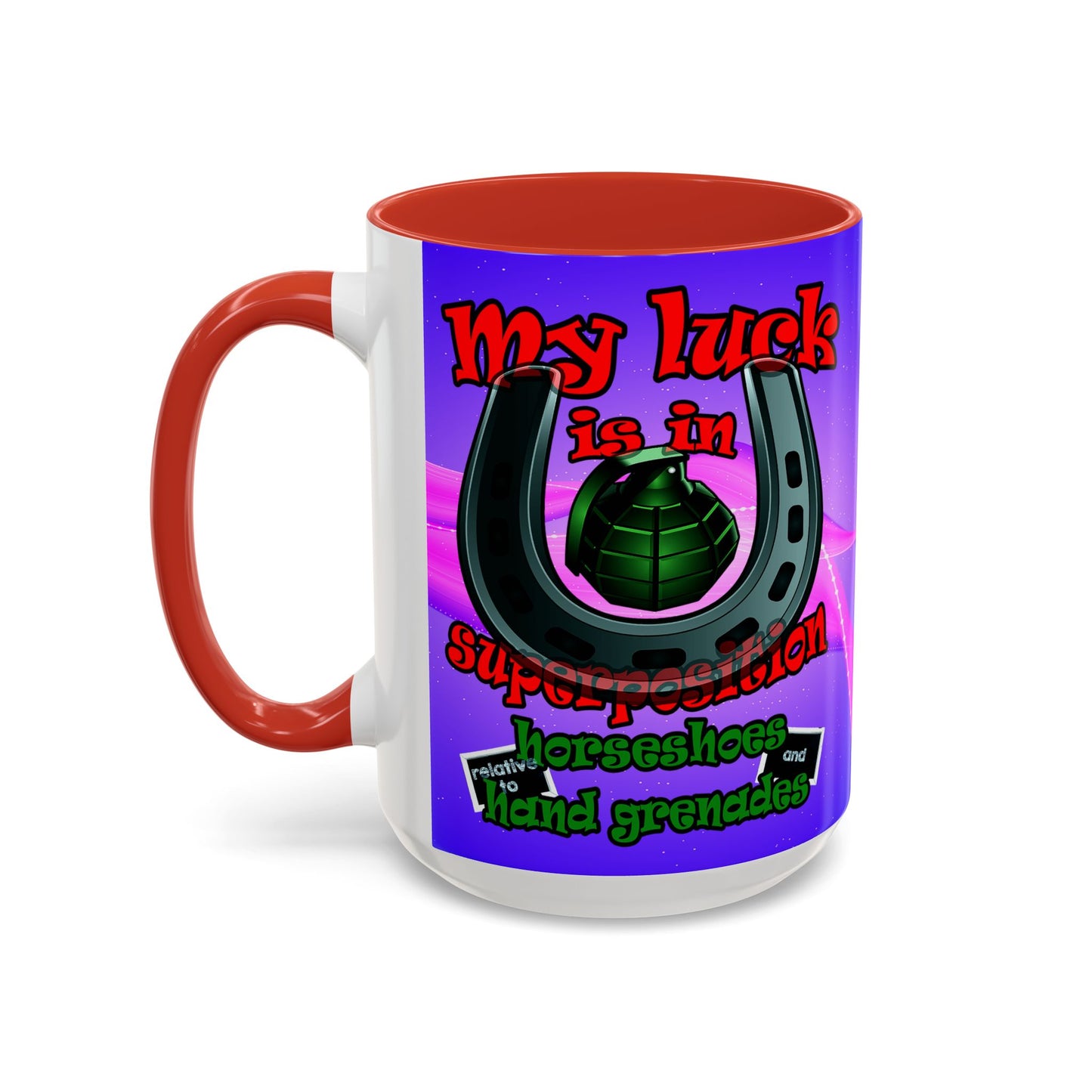 my luck - Accent Mug (purple-pink wave)