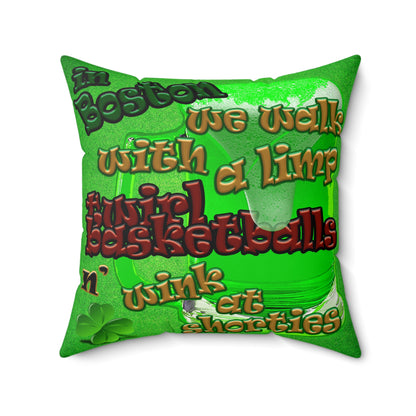 celtics logo - Faux Suede Square Pillow - (green turf)