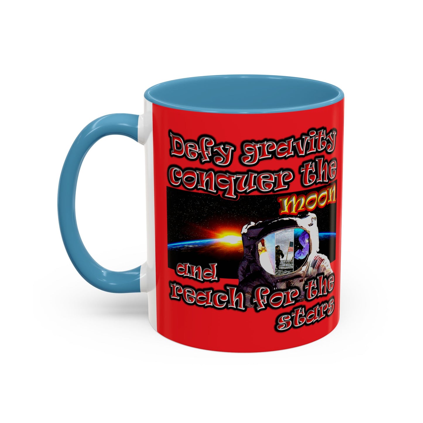 defy conquer reach - Accent Mug (red)