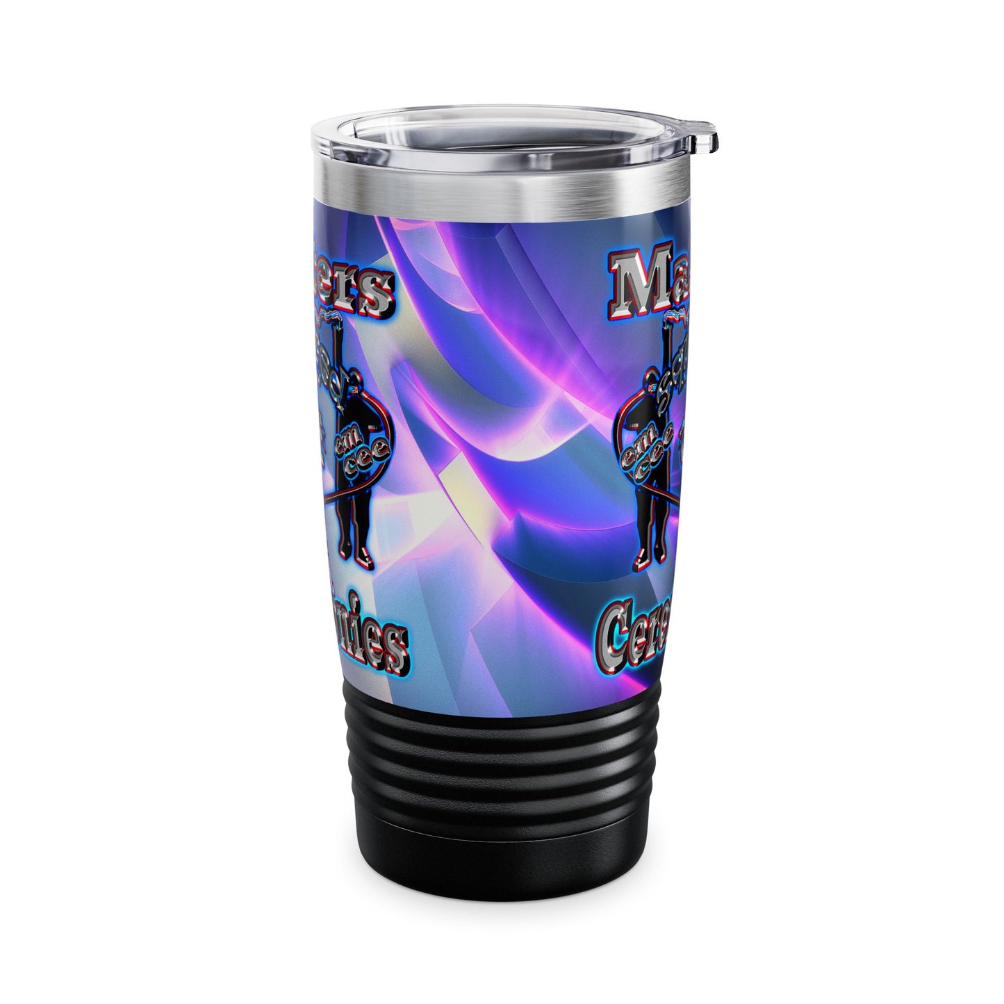 em cee squared - Ringneck Tumbler, 20oz (grey-pink wave)