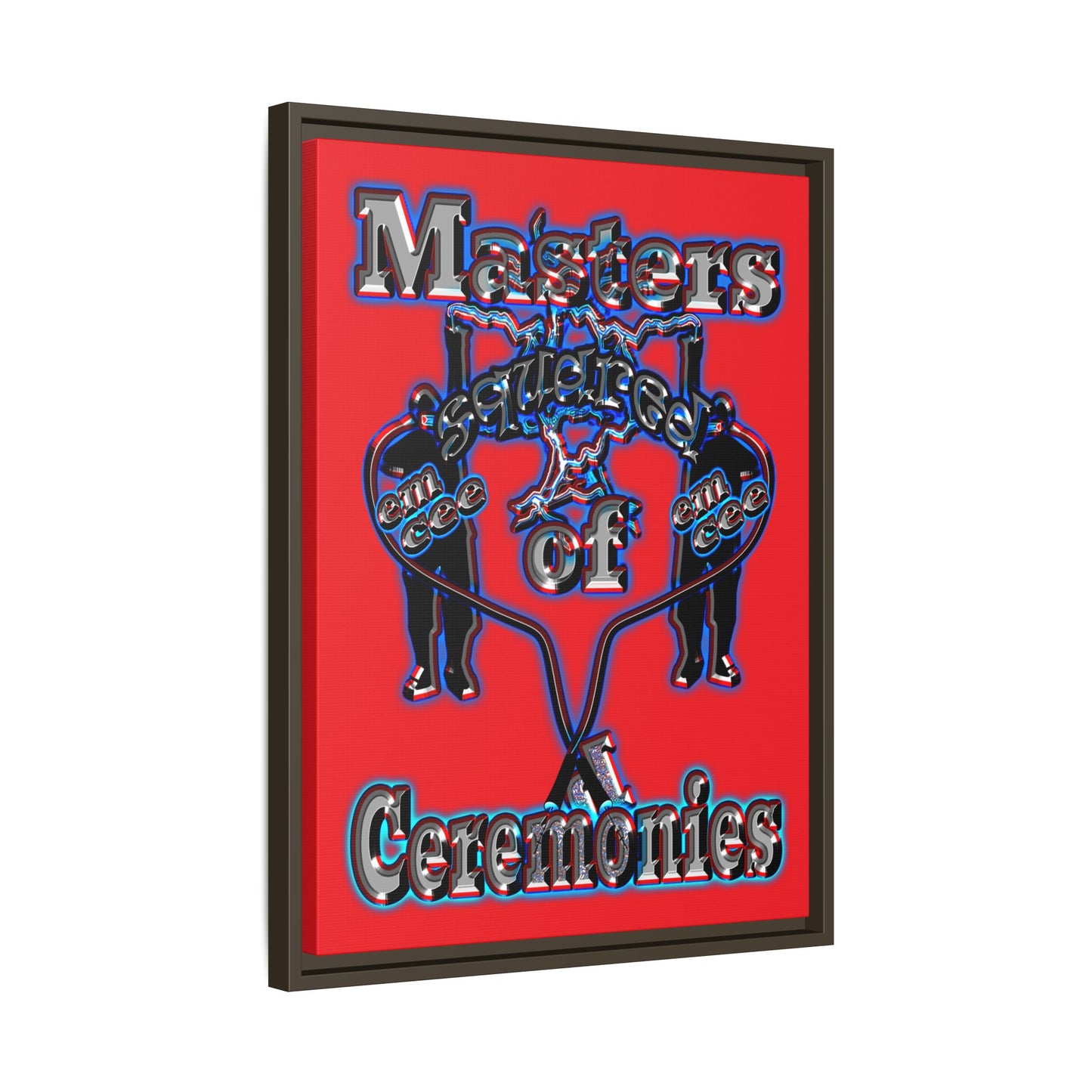 em cee squared - framed canvas art (red)