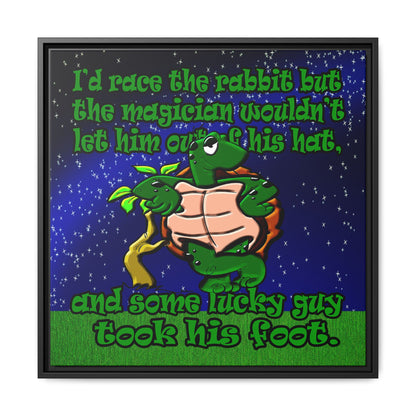 turtle race - framed canvas art ('snoops' background)