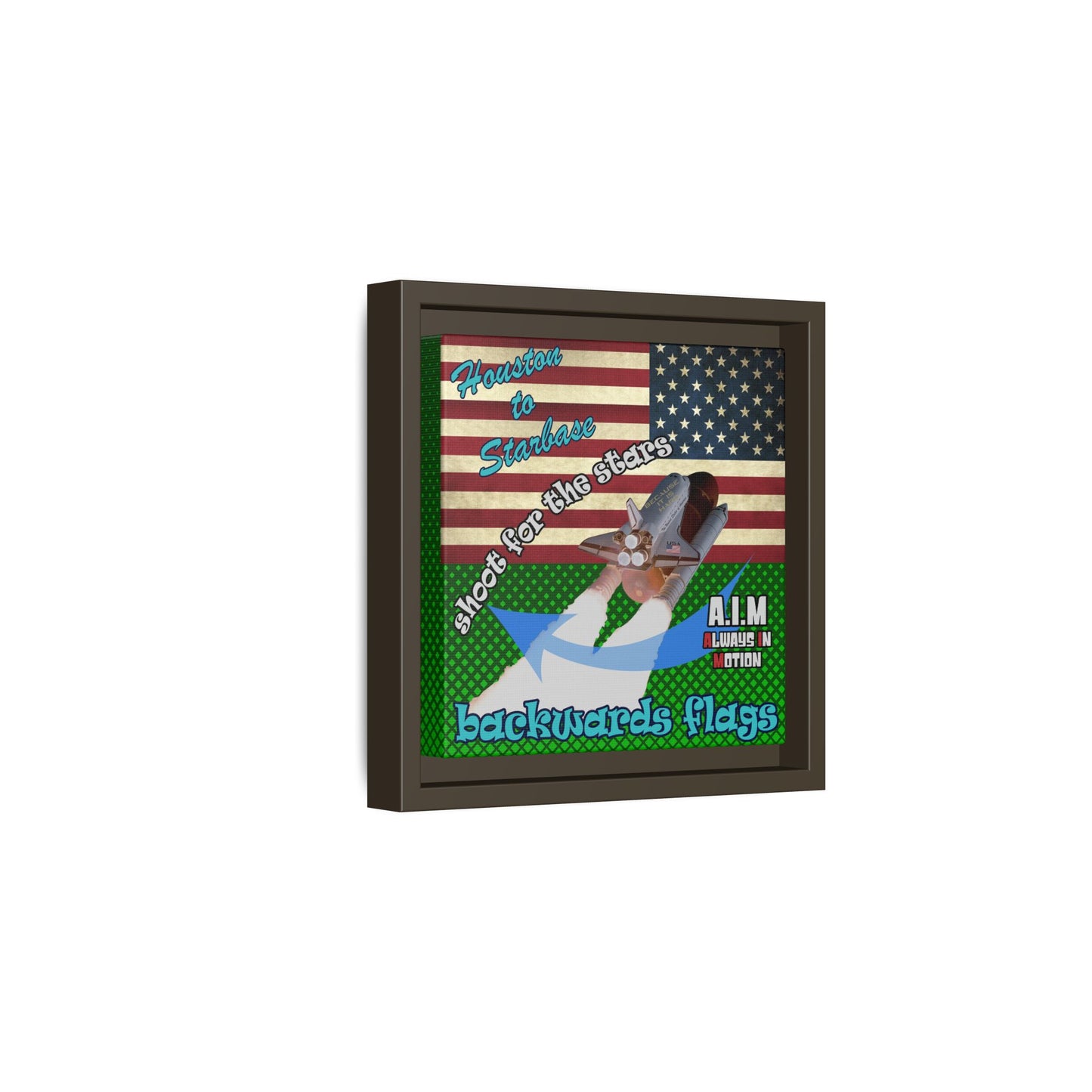 shoot for the stars - framed canvas art (logo green)