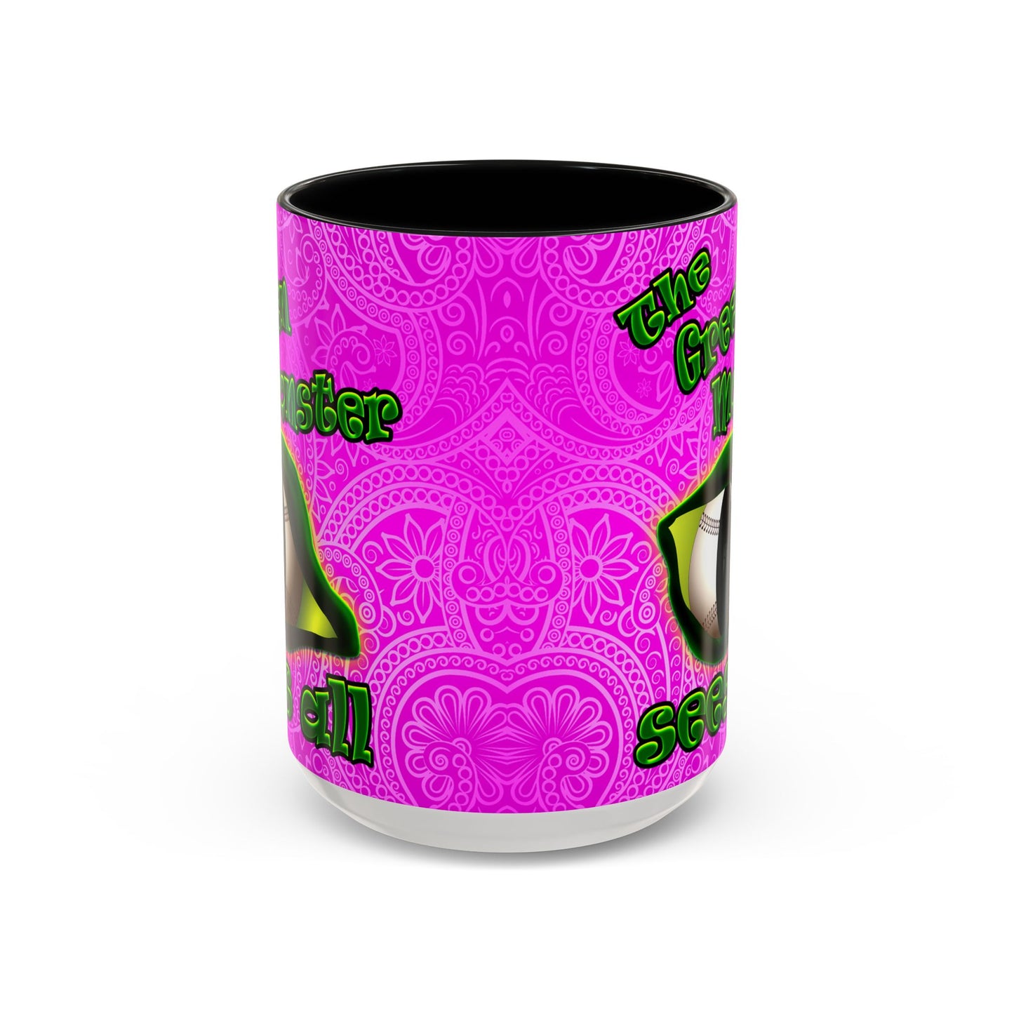 green monster - Accent Mug (pink swirl)