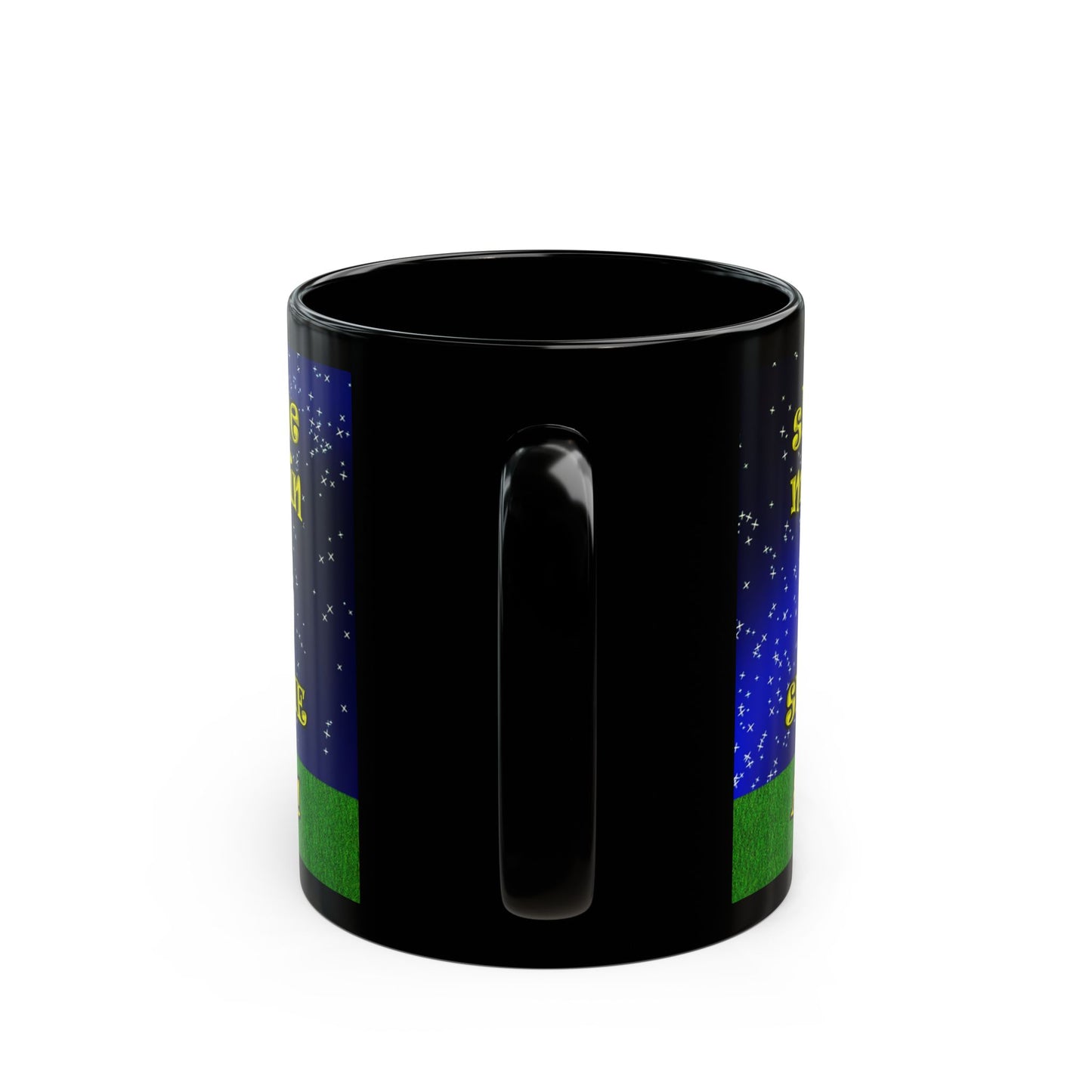 shoot the moon again - Black Mug ('snoops' background)