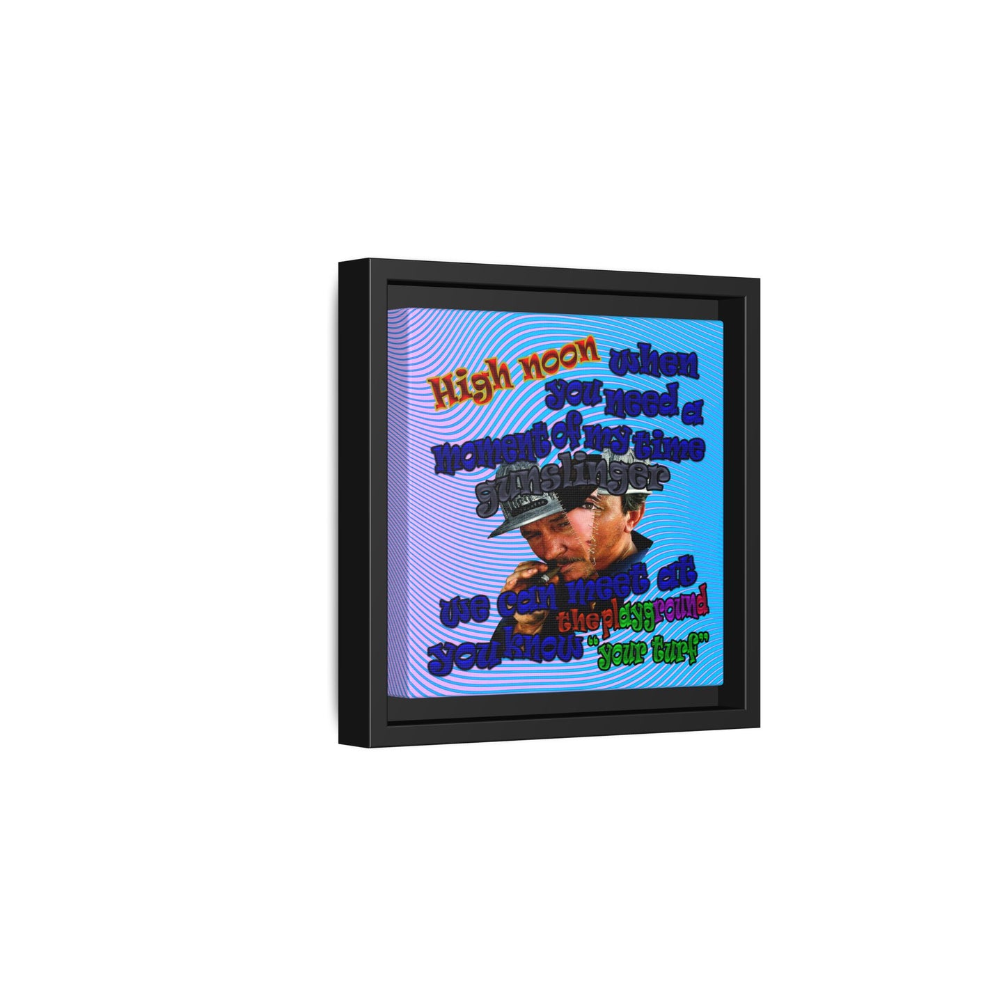 high noon - framed canvas art (light blue-purple wave)