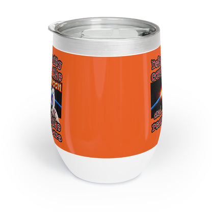 defy conquer reach - Chill Wine Tumbler (orange)
