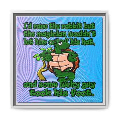 turtle race - framed canvas art (light blue-purple wave)
