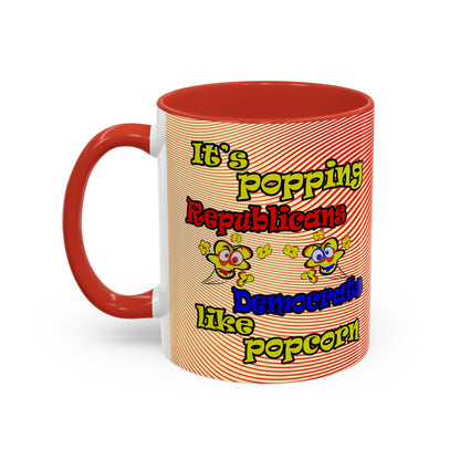 popping like popcorn - Accent Mug (yellow-orange wave)