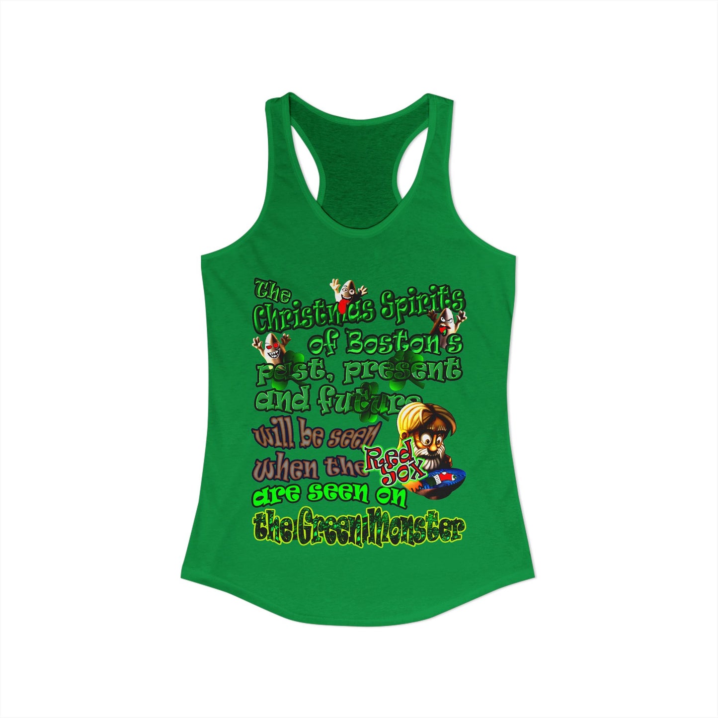 christmas spirits of boston - Women's Ideal Racerback Tank