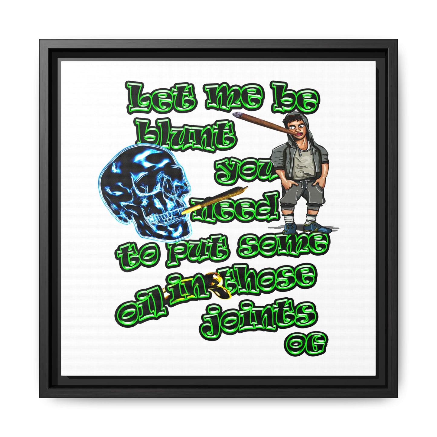 og - framed canvas art (white)