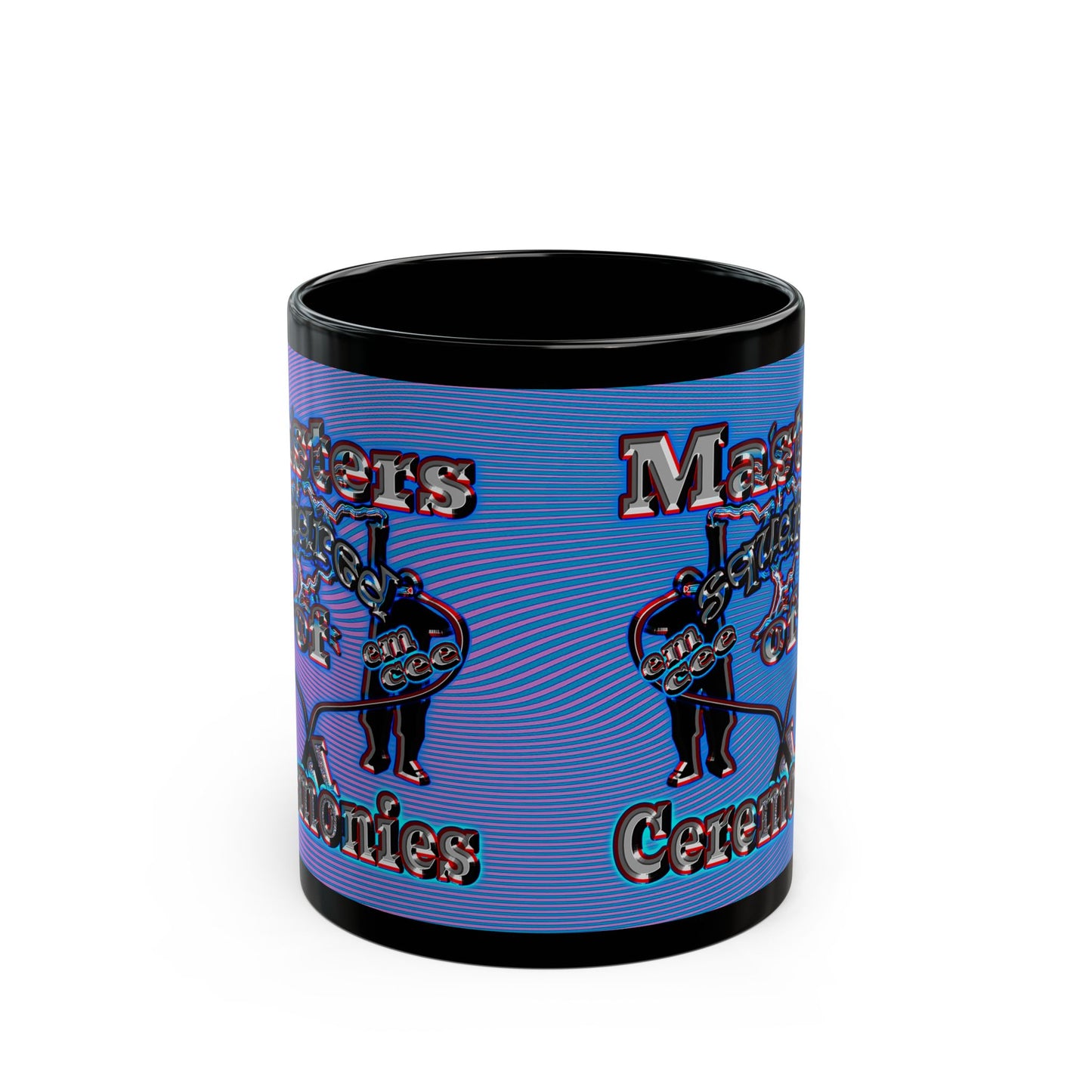 em cee squared - Black Mug (light blue-purple wave)