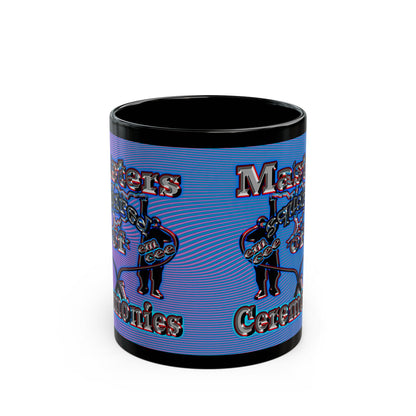 em cee squared - Black Mug (light blue-purple wave)