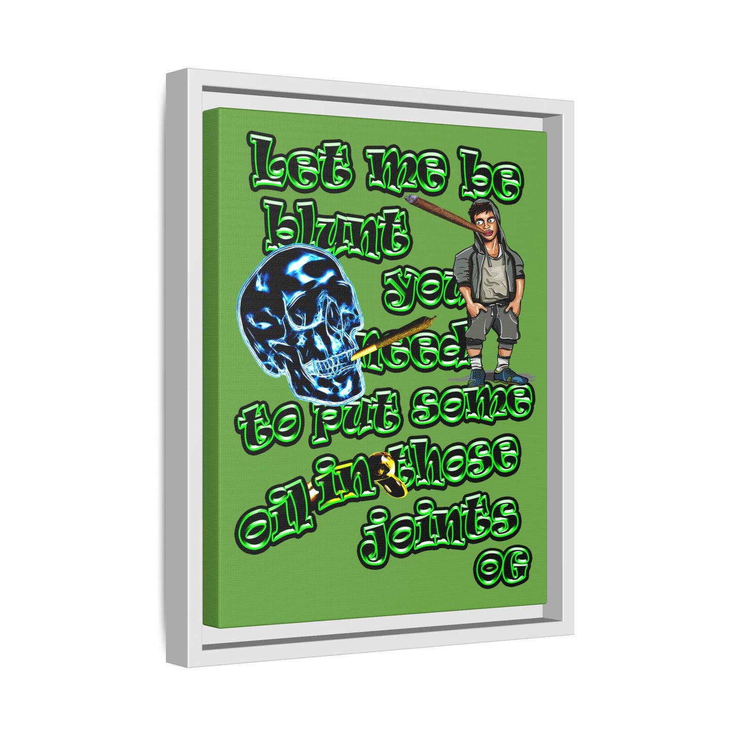 og - framed canvas art (green)