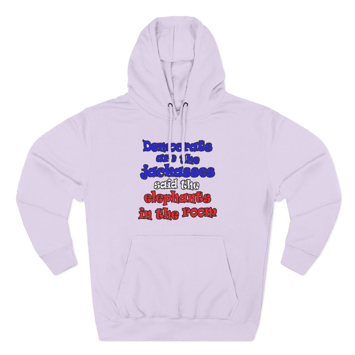 donkeys and elephants - Three-Panel Fleece Hoodie