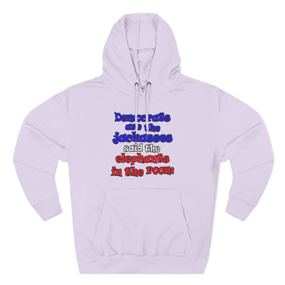 donkeys and elephants - Three-Panel Fleece Hoodie