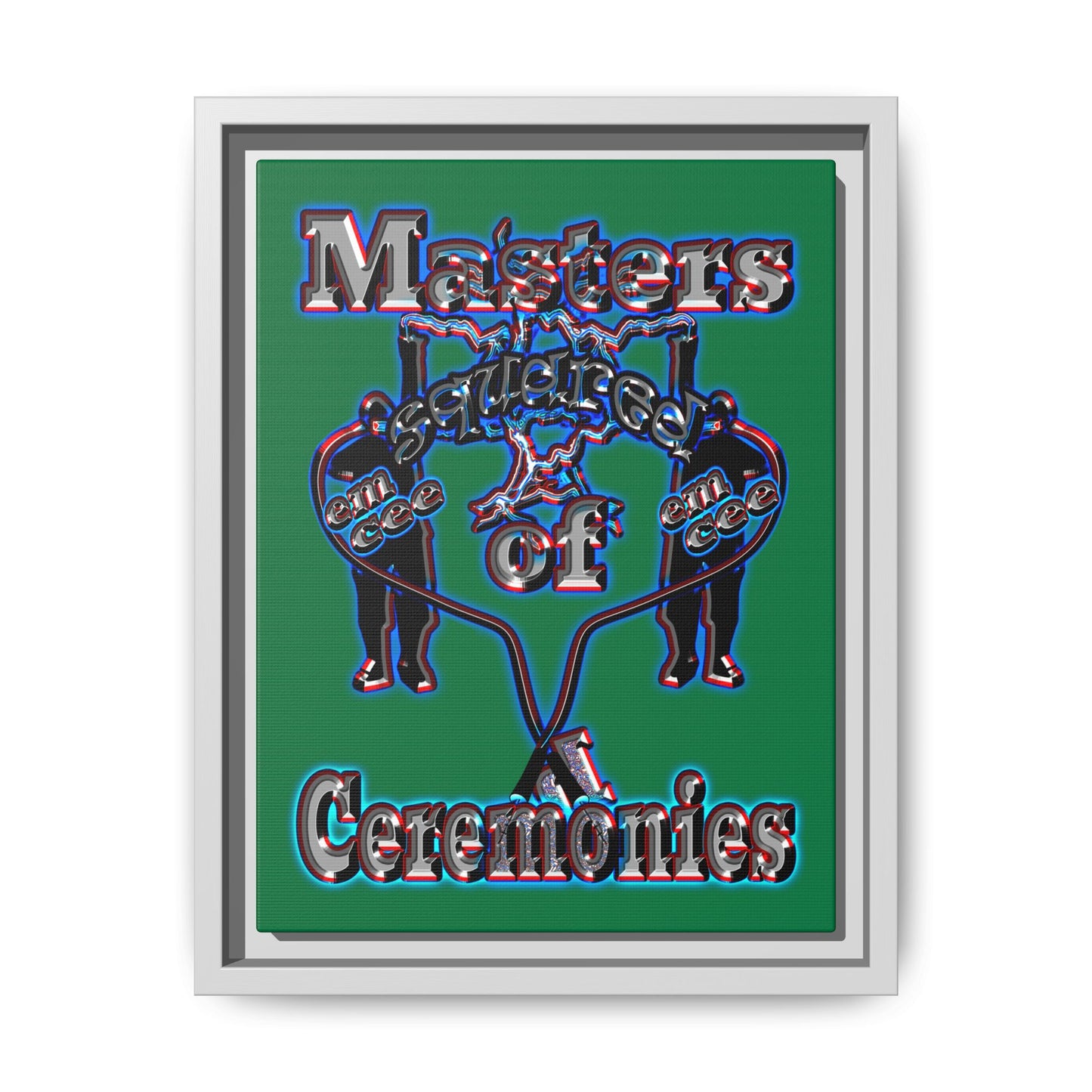 em cee squared - framed canvas art (dark green)