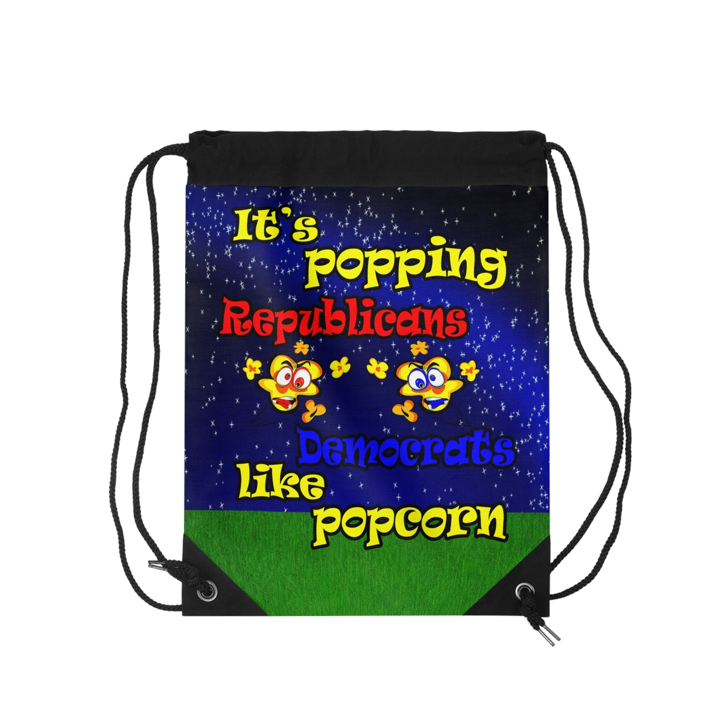 popping like popcorn - Drawstring Bag ('snoops' background)