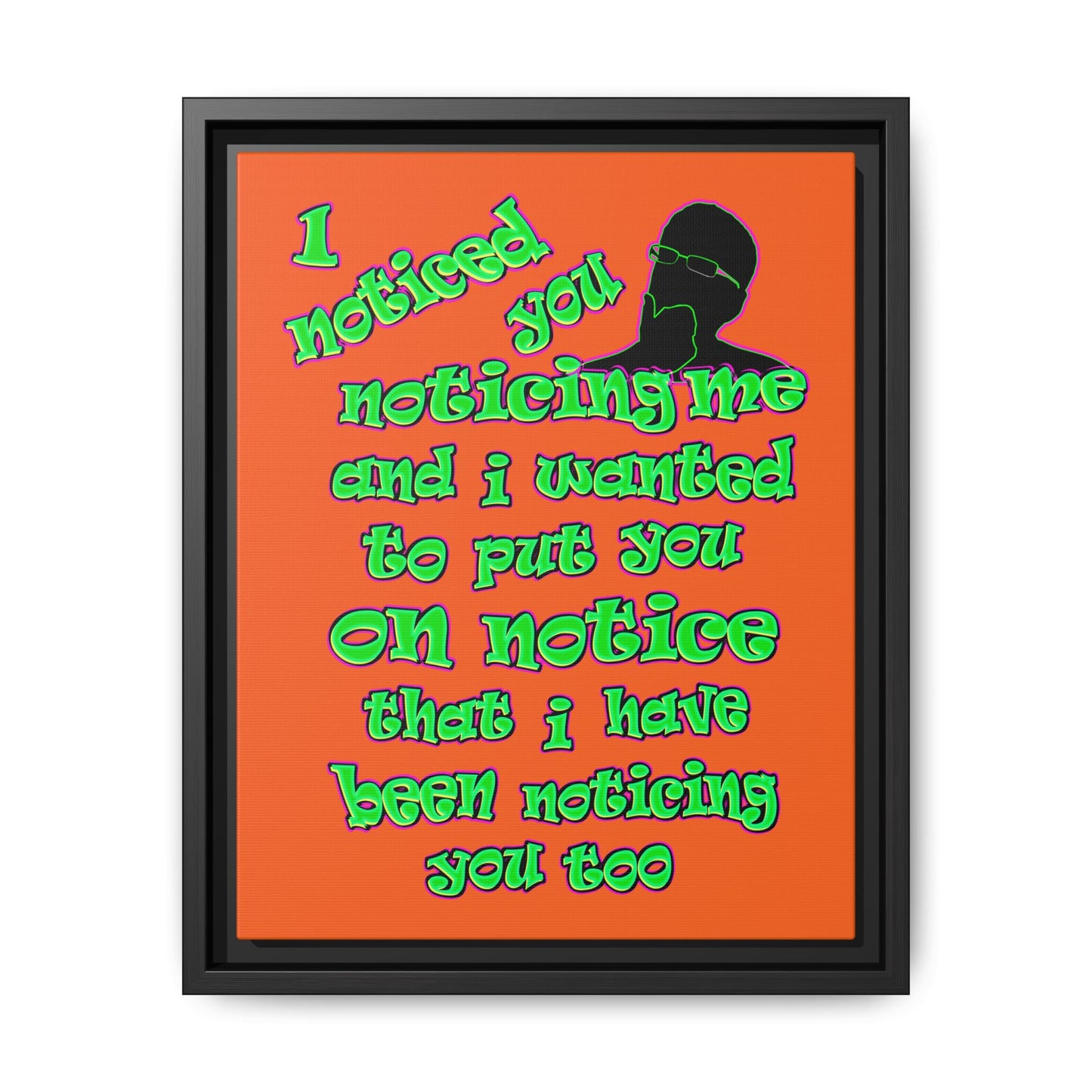 noticed you noticing - framed canvas art (orange)