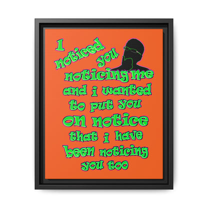 noticed you noticing - framed canvas art (orange)