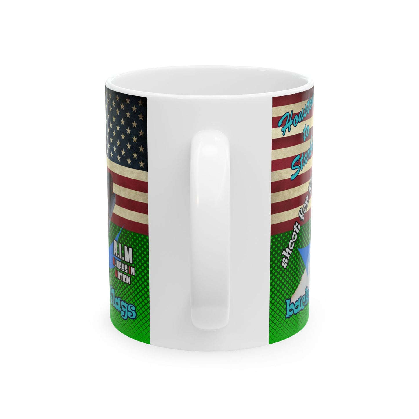 shoot for the stars - White Mug (logo green)