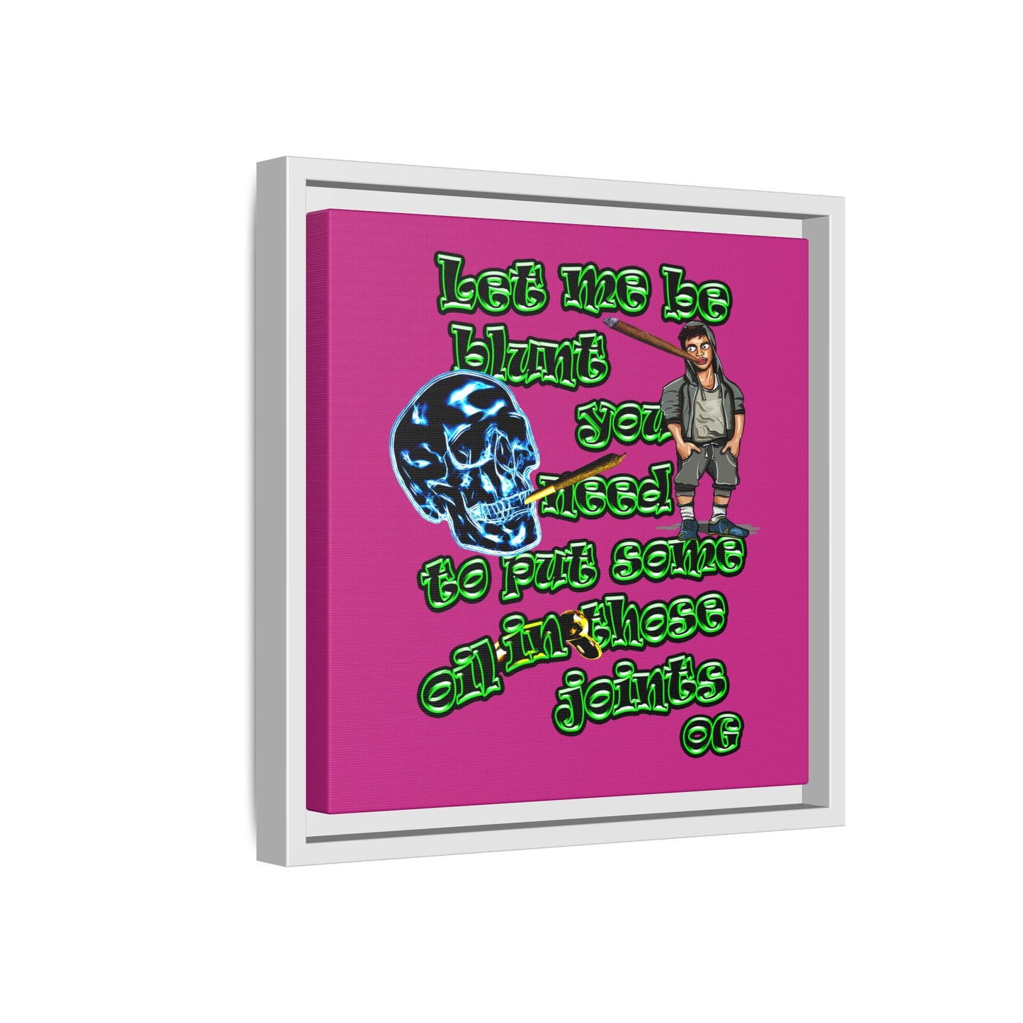 og - framed canvas art (pink)