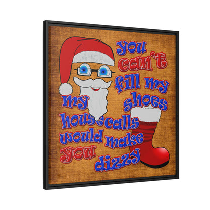santa's shoes - framed canvas art (brown papyrus)