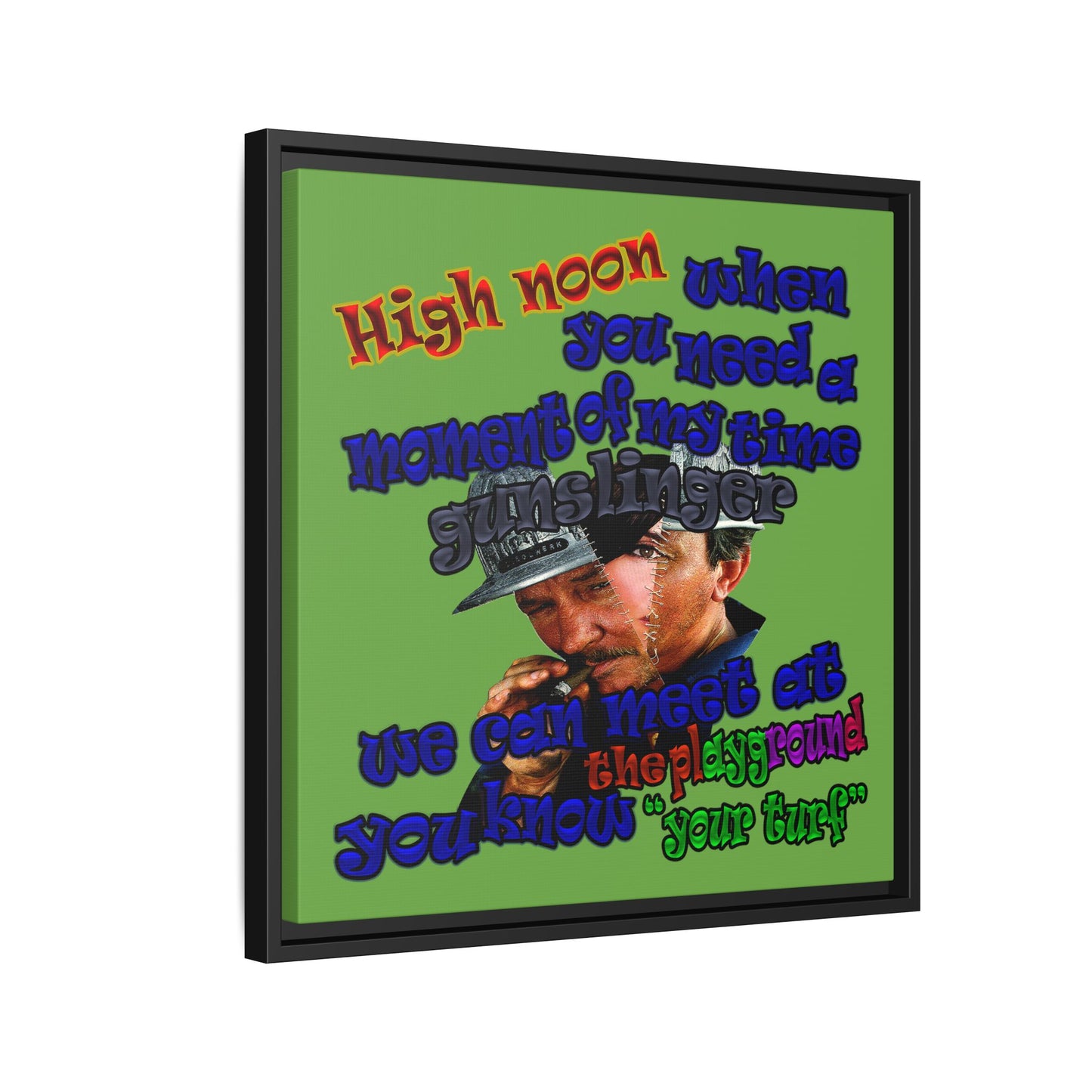 high noon - framed canvas art (green)