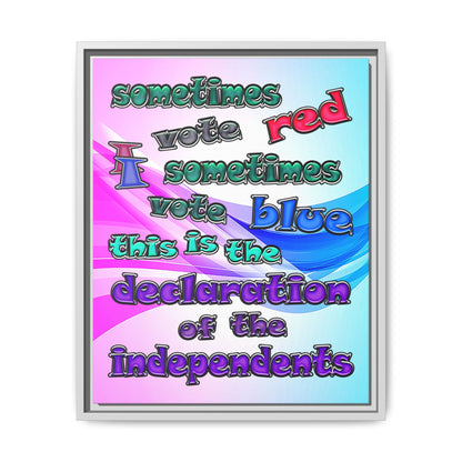 declaration of the independents - framed canvas art (light blue-pink wave)