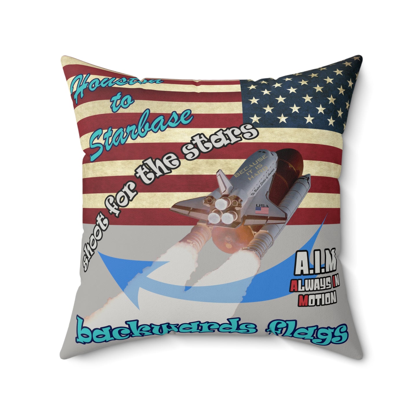 shoot for the stars - Faux Suede Square Pillow - (light grey)