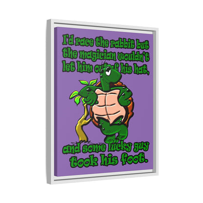 turtle race - framed canvas art (light purple)