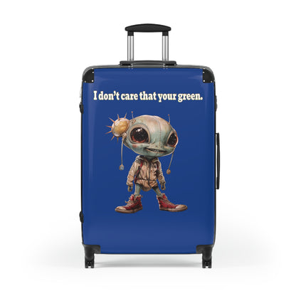 I don't care that your green - Suitcase (dark blue)