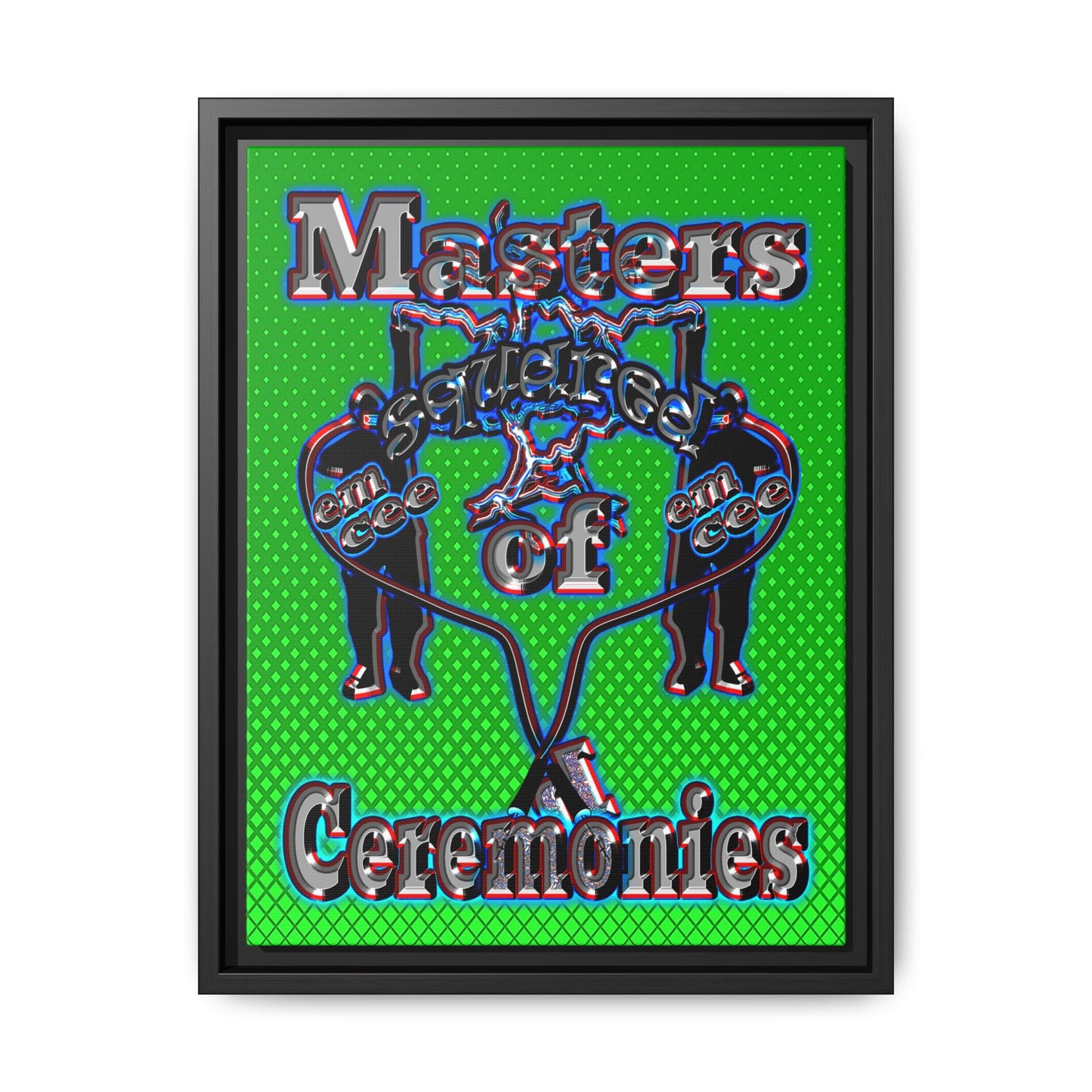 em cee squared - framed canvas art (logo green)