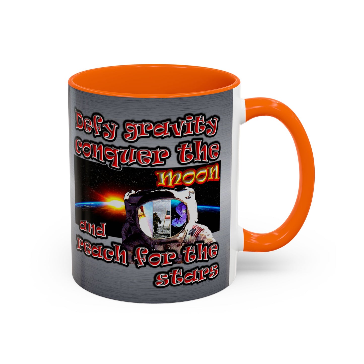 defy conquer reach - Accent Mug (brushed nickel)