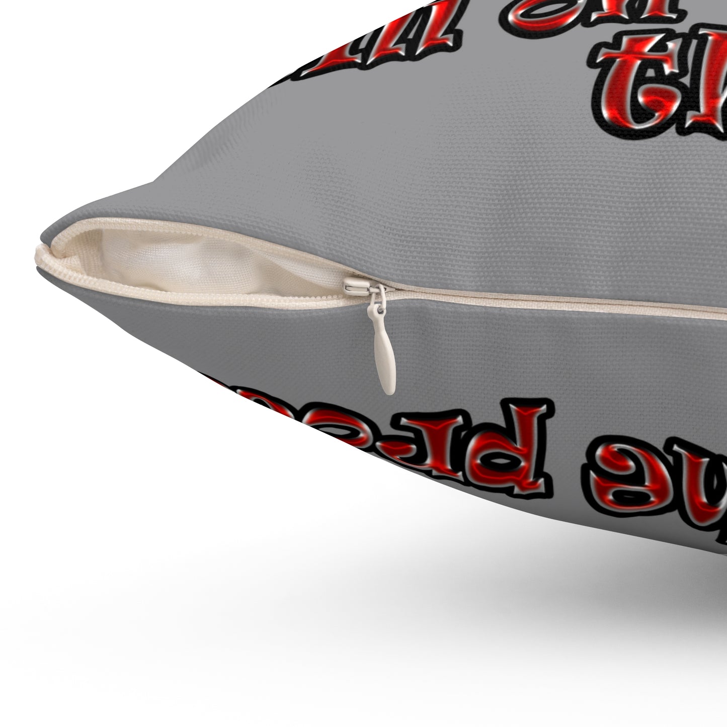 schrodinger's cat - Spun Polyester Square Pillow - (grey)