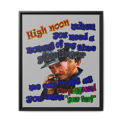 high noon - framed canvas art (light grey)