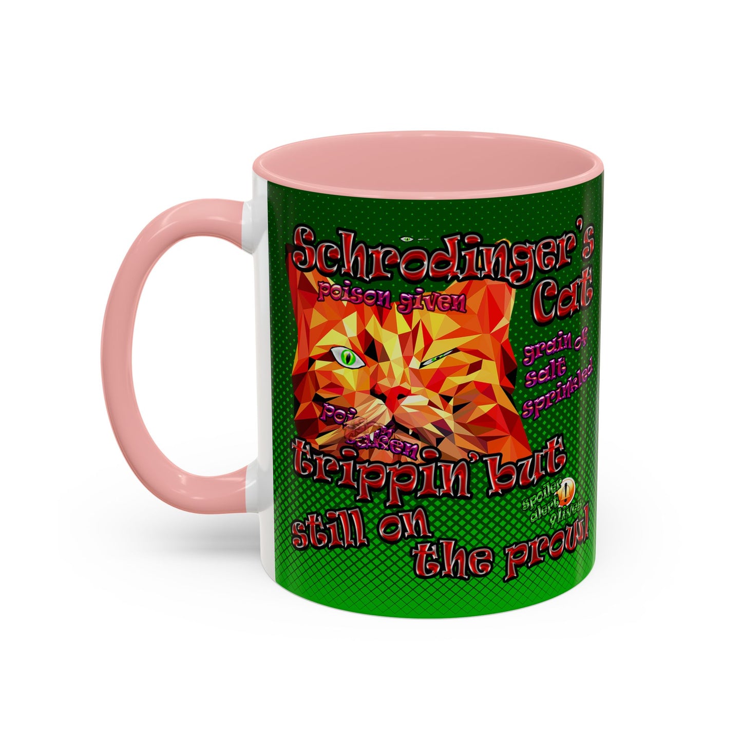 schrodinger's cat - Accent Mug (logo green)
