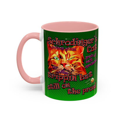schrodinger's cat - Accent Mug (logo green)