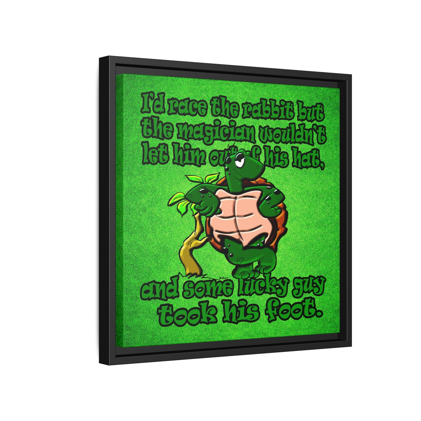 turtle race - framed canvas art (green turf)
